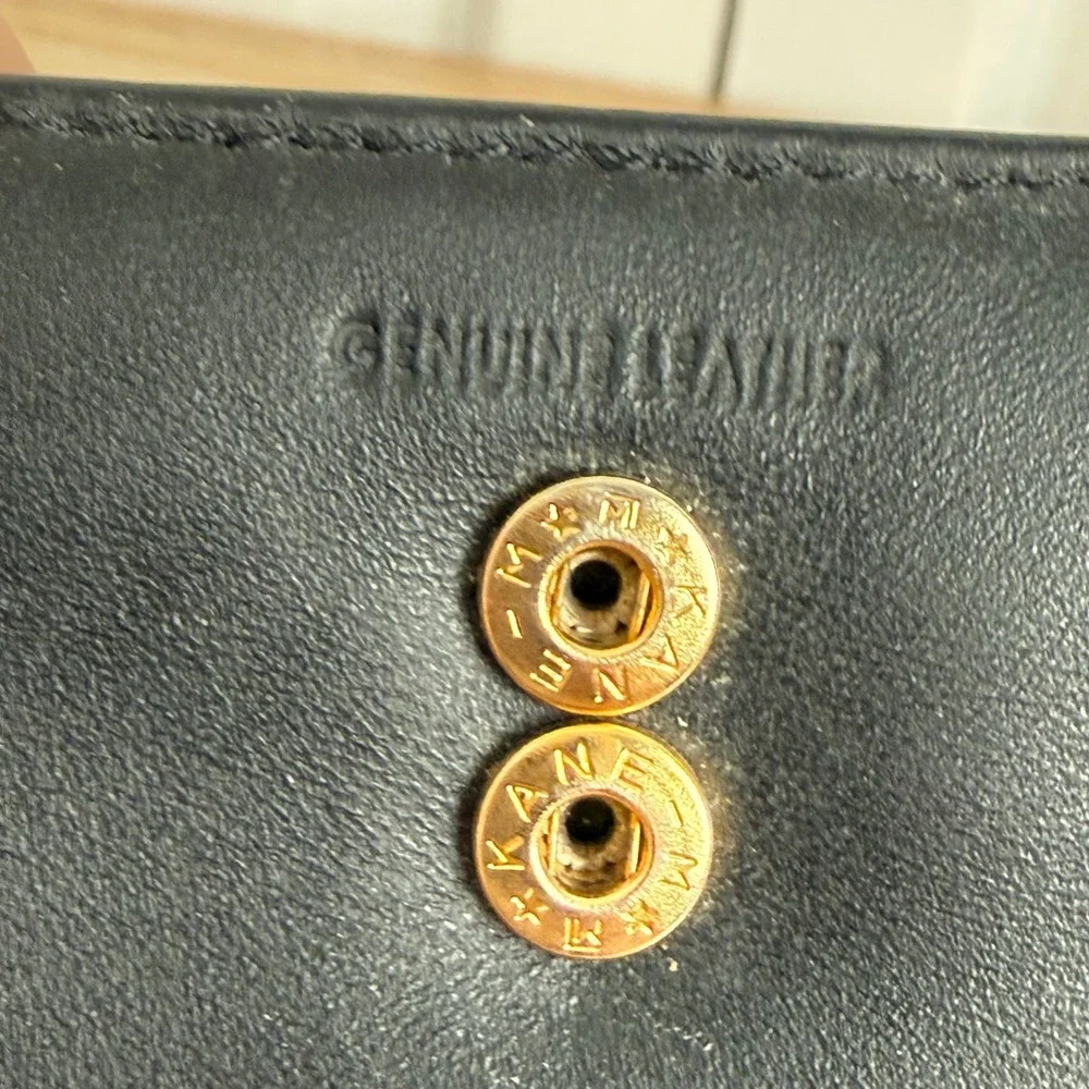 Liz Claiborne Leather Wallet OS Black Minimalist Y2K Continental Clutch‎
